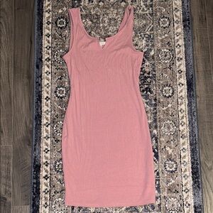 Love Tree Dusty Pink Ribbed Dress